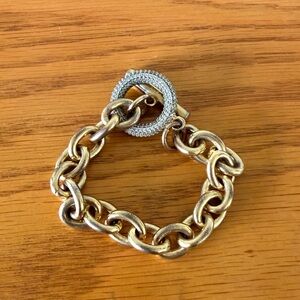 AMBUSH FW2020 Pavé Circle Charm Toggle Chain Bracelet Gold